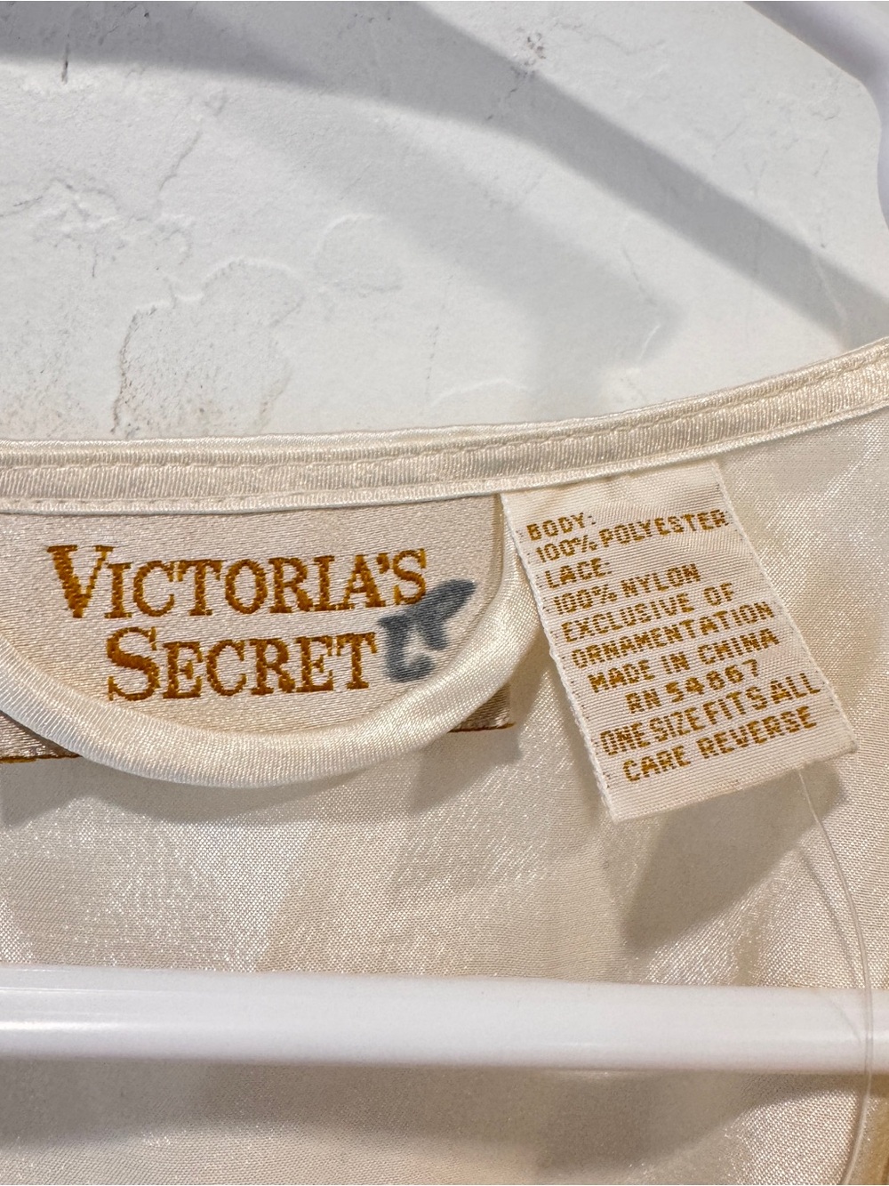 NWT Vintage Victorias Secret Robe nightgown Ivory Lace Trim Womens Medium Beaded - Picture 4 of 14